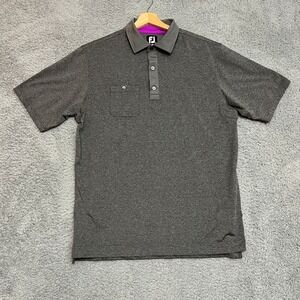 FootJoy Polo Shirt Mens Large Gray Excellent Short Sleeve Golf Performance